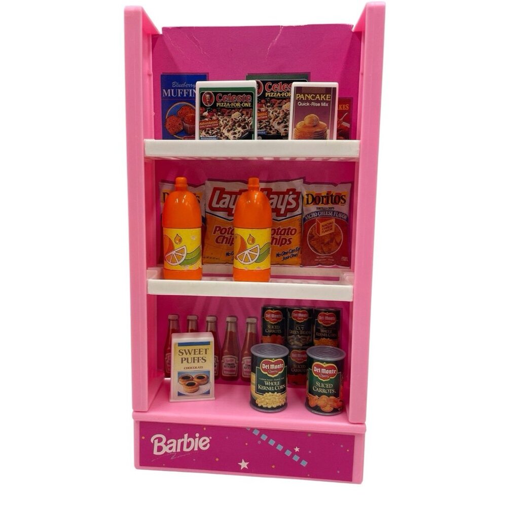 Vintage 1991 Mattel Barbie Grocery Store Set #7296 – Mini Food Accessories